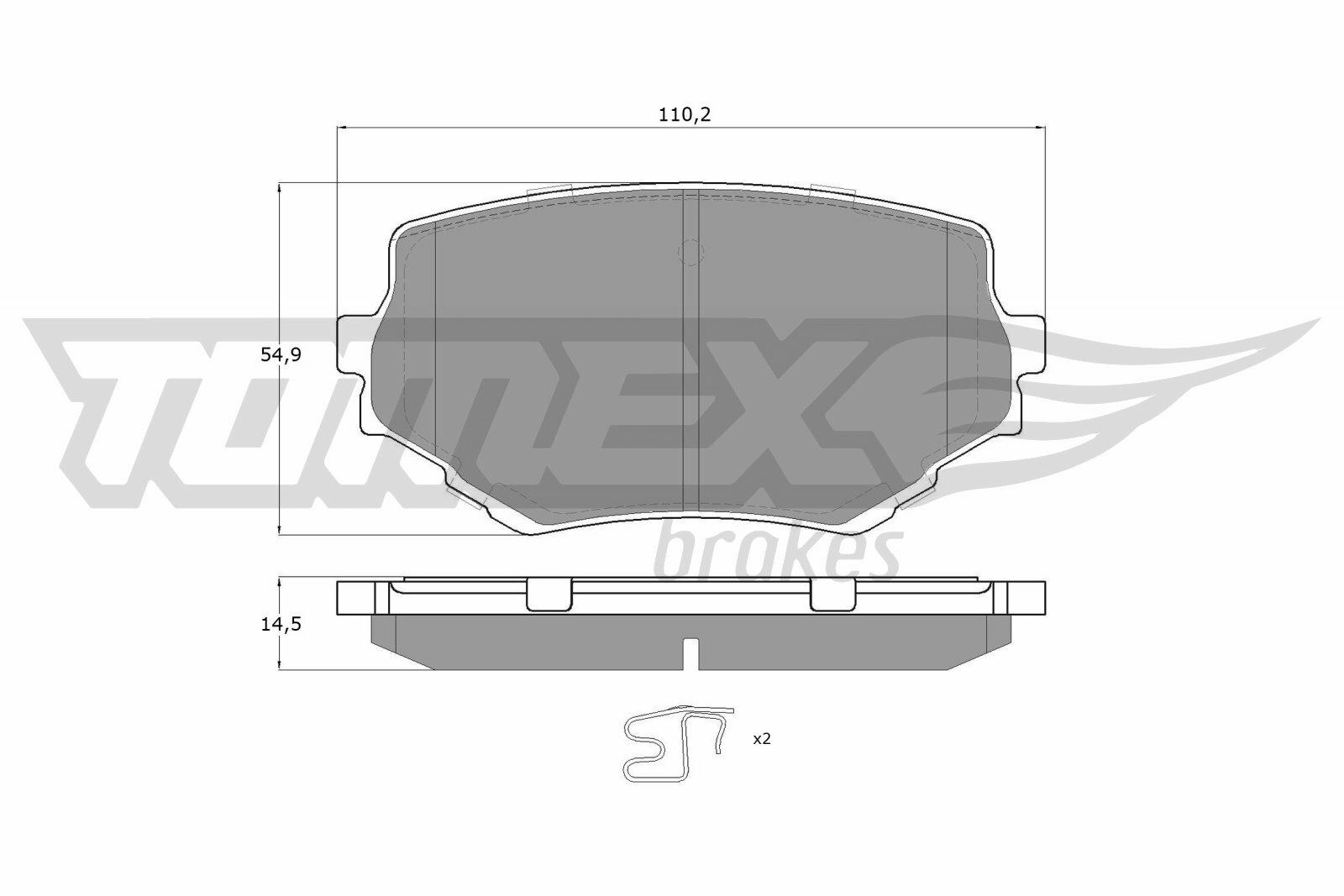 Sada brzdových destiček, kotoučová brzda TOMEX Brakes